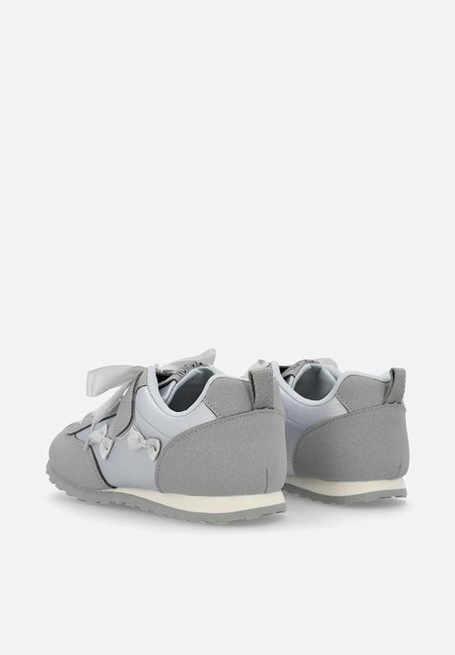 Pop Candy - Silk ribbon sneakers with mini bows - grey/silver