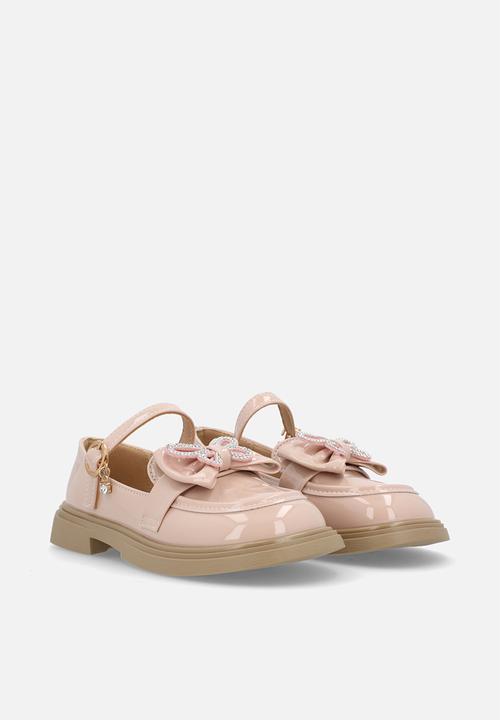 Pop Candy - Mary Janes with bow and studded butterfly detail - pink