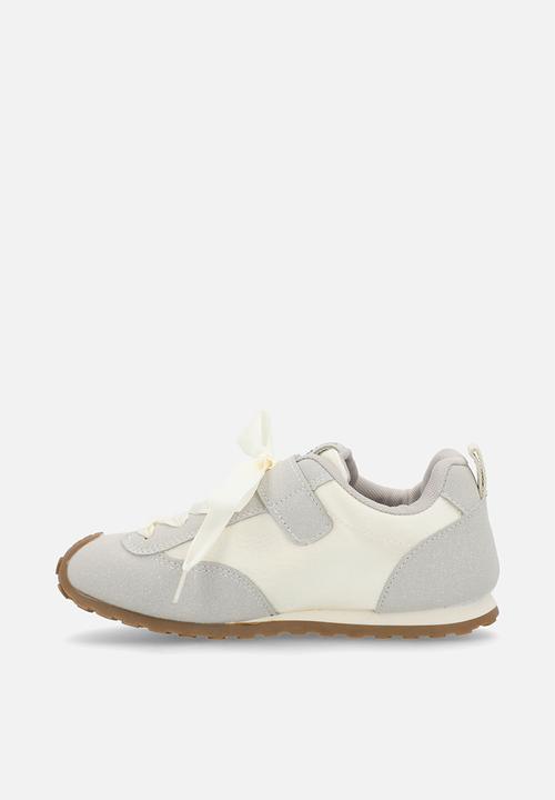 Pop Candy - Silk ribbon sneakers with mini bows - light grey/cream
