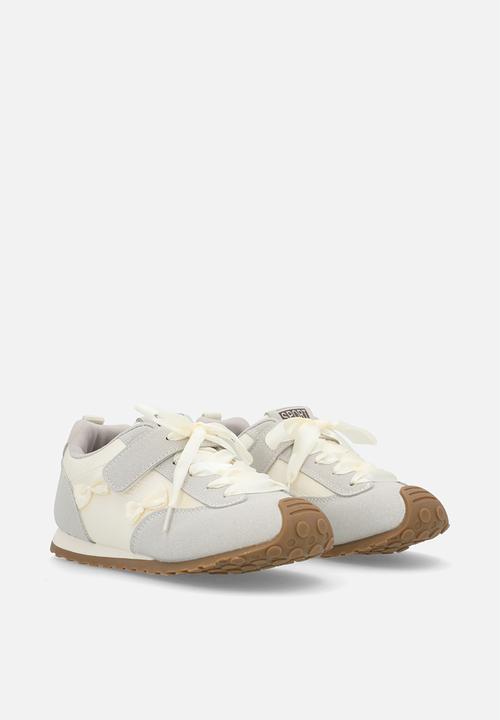 Pop Candy - Silk ribbon sneakers with mini bows - light grey/cream