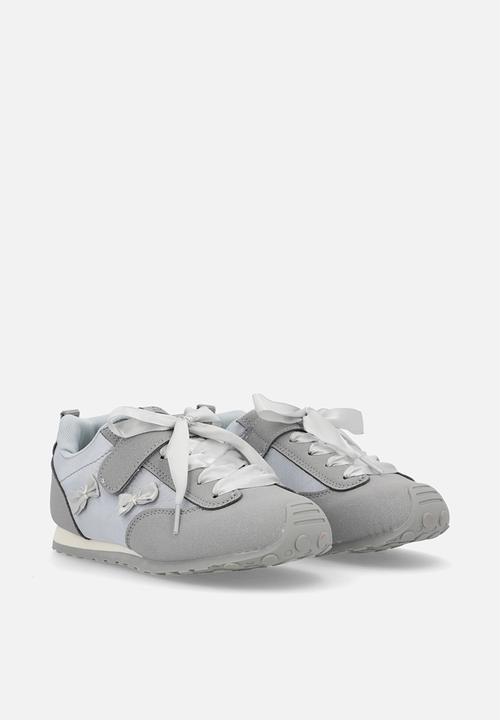 Pop Candy - Silk ribbon sneakers with mini bows - grey/silver