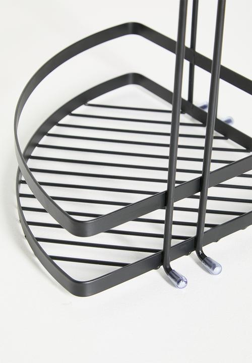 Bathroom Solutions - Suction double corner shelf - black