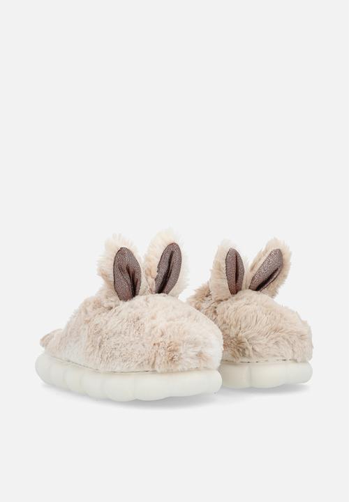 Pop Candy - Fluffy animal ear slippers - beige