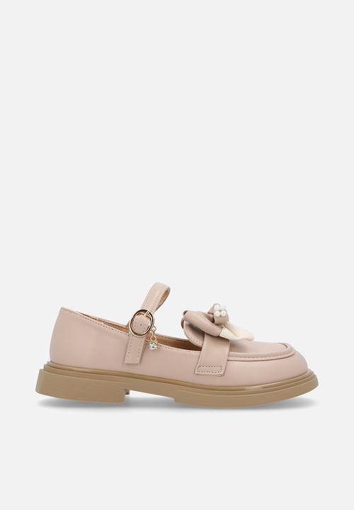 Pop Candy - Mary jane loafer with two-tone bow - dusty pink