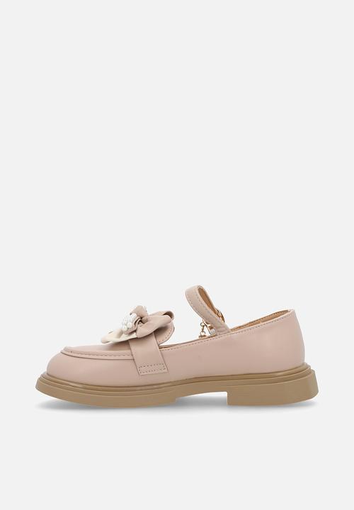 Pop Candy - Mary jane loafer with two-tone bow - dusty pink
