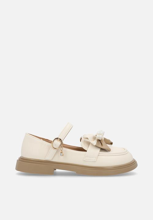 Pop Candy - Mary jane loafer with two-tone bow - cream/beige