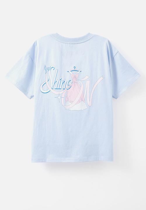 Cotton On - License drop shoulder short sleeve tee - lcn dis cinderella/dawn blue