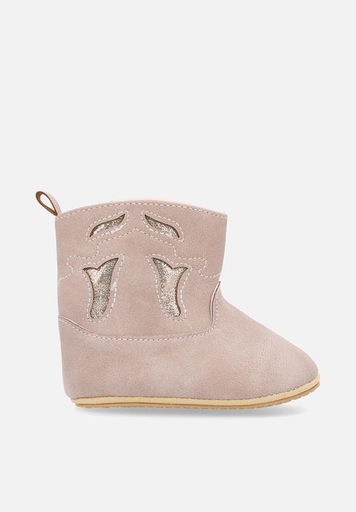 Pop Candy - Laser cut-out soft boots - dusty pink