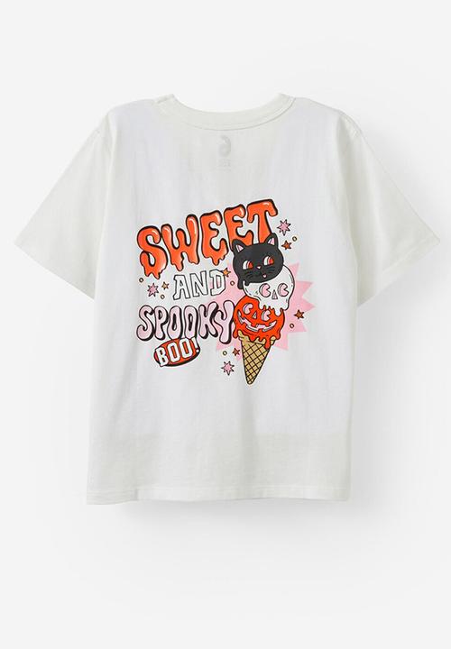 Cotton On - Poppy oversize graphic print tee - pers vanilla/sweet and spooky ice cream