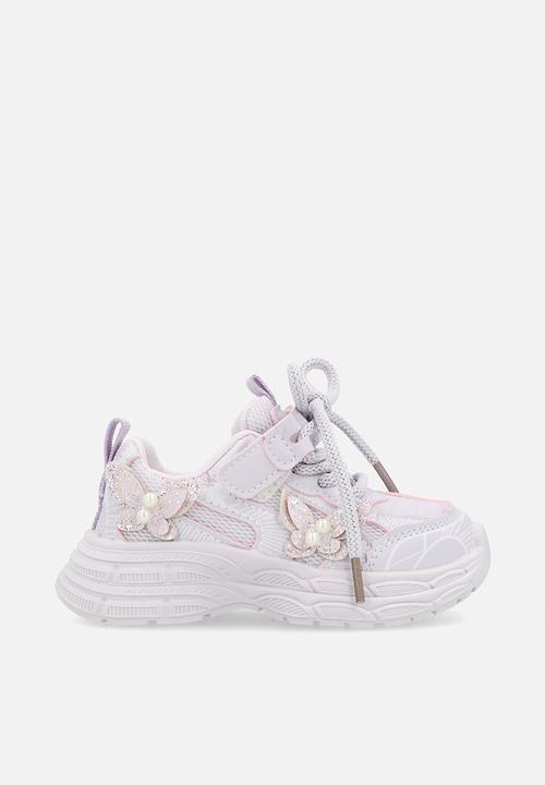 Pop Candy - Chunky trainers with butterfly applique detail - lavender blush