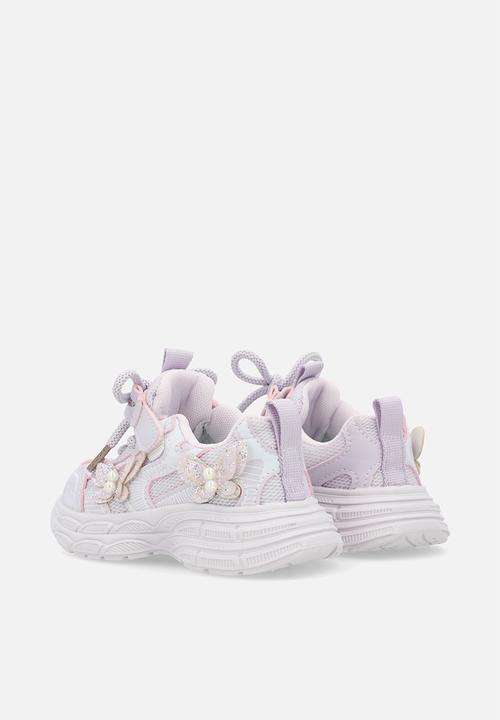 Pop Candy - Chunky trainers with butterfly applique detail - lavender blush