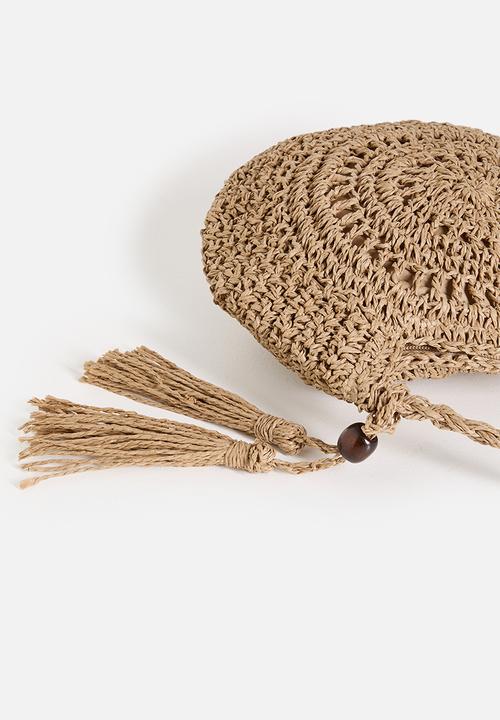 Pop Candy - Straw canteen bag with tassels - neutral