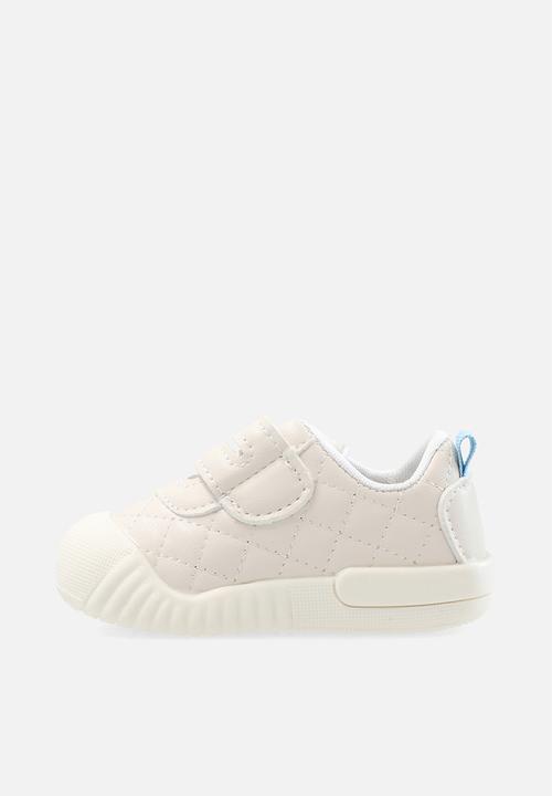 Pop Candy - Quilted sneaker with bear trimming - seashell/cream/blue
