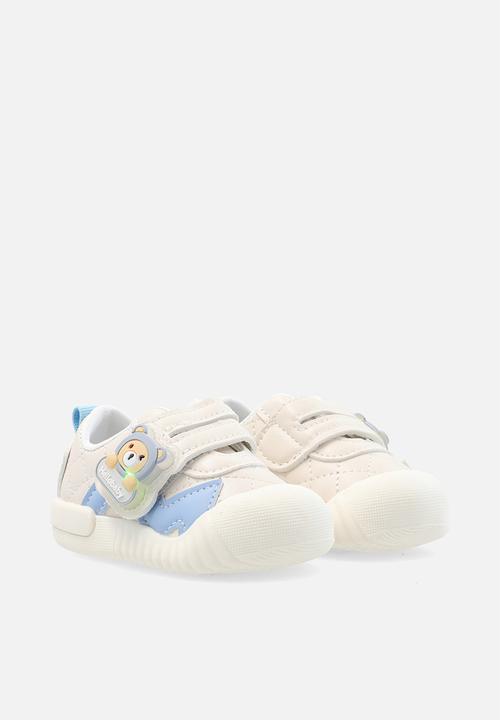 Pop Candy - Quilted sneaker with bear trimming - seashell/cream/blue