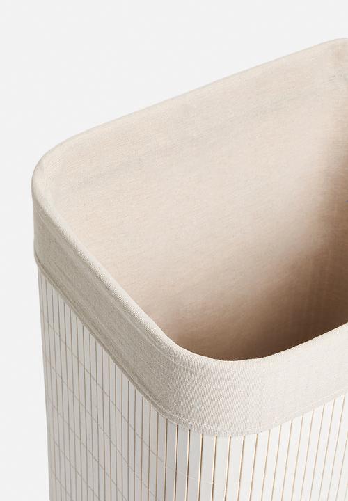 Bathroom Solutions - Bamboo laundry basket - white