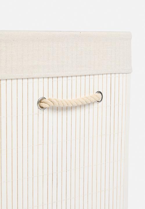 Bathroom Solutions - Bamboo laundry basket - white