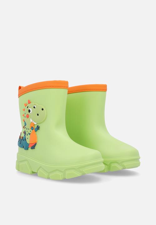 Pop Candy - Dino rainboot - green & orange