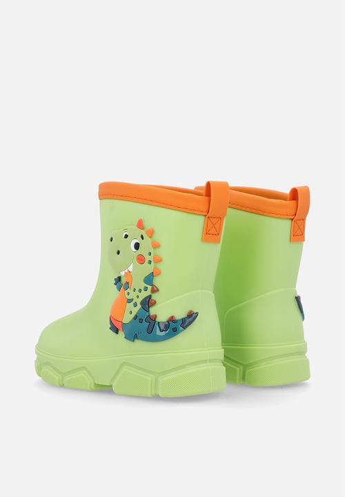Pop Candy - Dino rainboot - green & orange