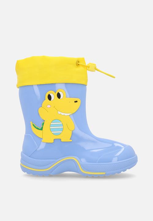 Pop Candy - Croco rainboot - light cornflower blue/yellow