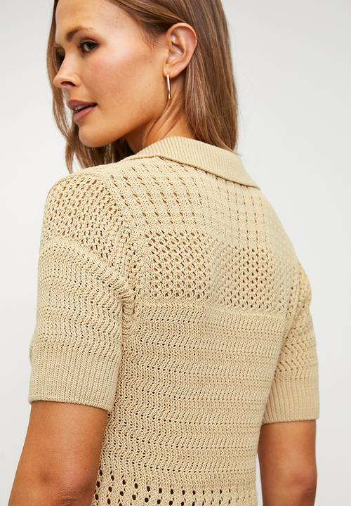 POLO - Chelsea ss knitted golfer - stone