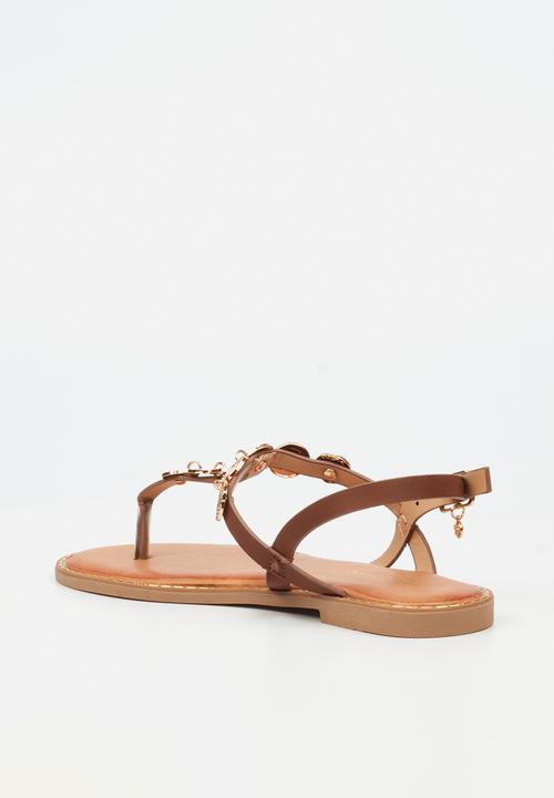 Miss Black - Honor 1 gold coin sandal - chocolate