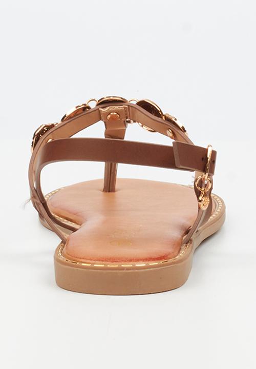 Miss Black - Honor 1 gold coin sandal - chocolate