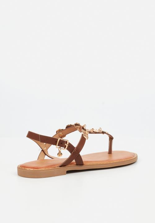 Miss Black - Honor 1 gold coin sandal - chocolate