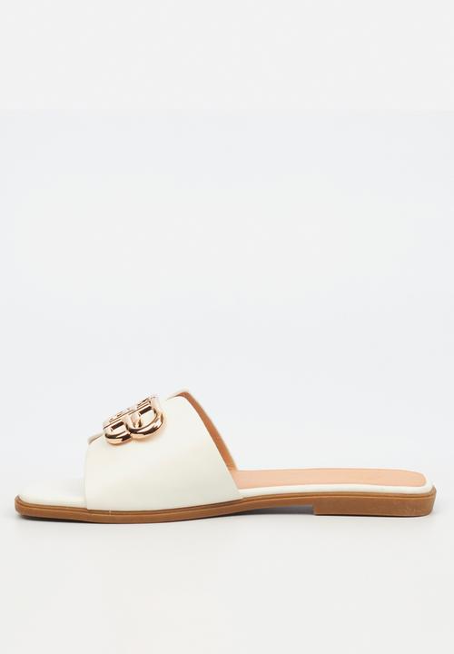 Miss Black - Syrup 1 flat sandal - white
