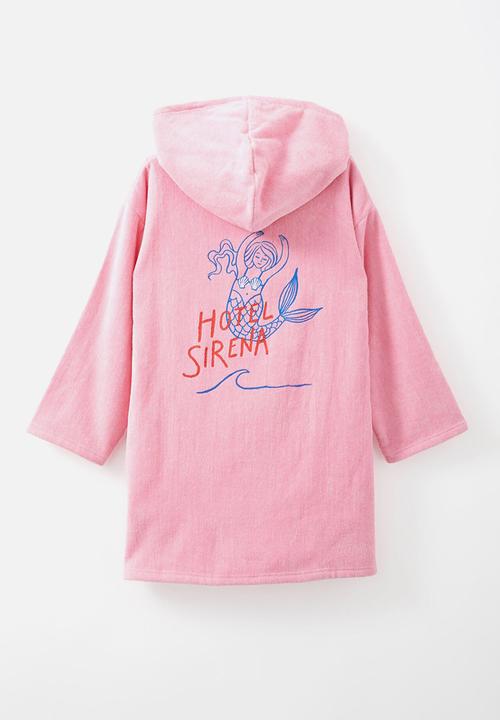 Cotton On - Kids zip thru hooded towel - marshmallow/hotel sirena
