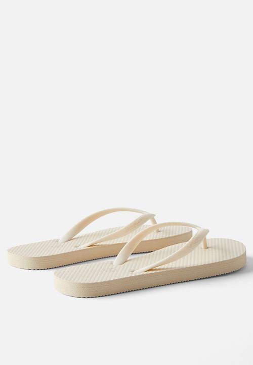 Cotton On - Round toe flip flop - ecru