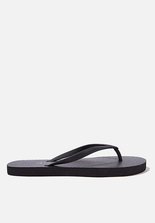 Cotton On - Round toe flip flop - black