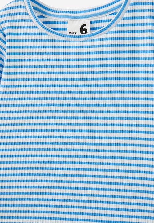 Cotton On - Raya baby tee - deep sea blue/vanilla stripe