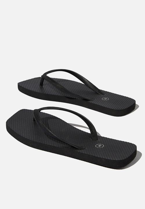 Cotton On - Square toe flip flop - black