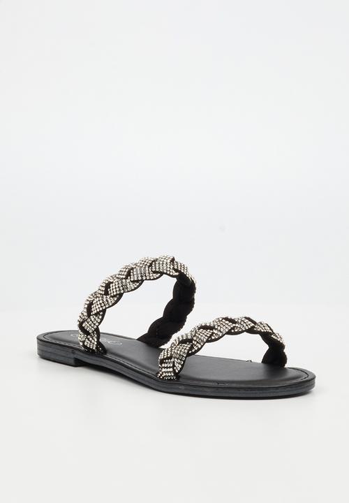 Miss Black - Basil 4 braided sandal - black