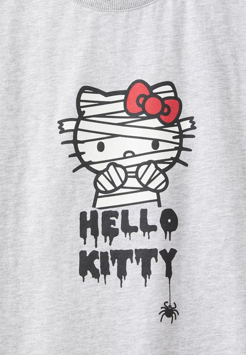 Cotton On - License drop shoulder short sleeve tee - lcn san hello kitty halloween/grey marle
