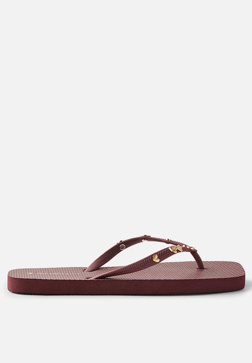 Cotton On - Charm flip flop - burgundy