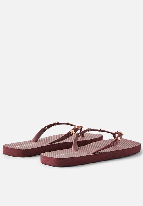 Cotton On - Charm flip flop - burgundy