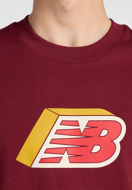 New Balance  - NB Sport Cubed Tee - Monarch Burgundy
