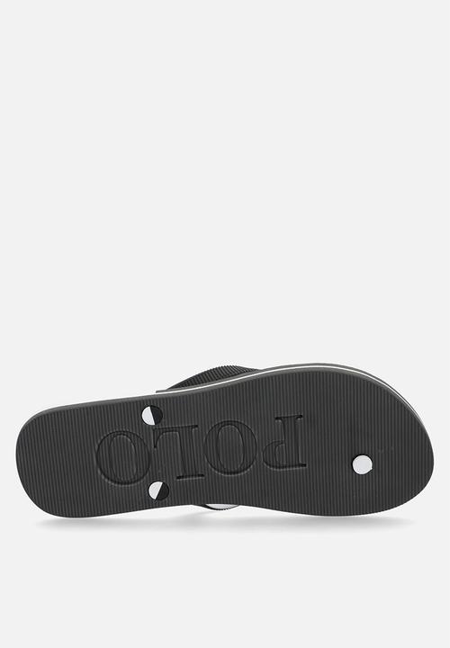 POLO - Big pony flip flip - black/white