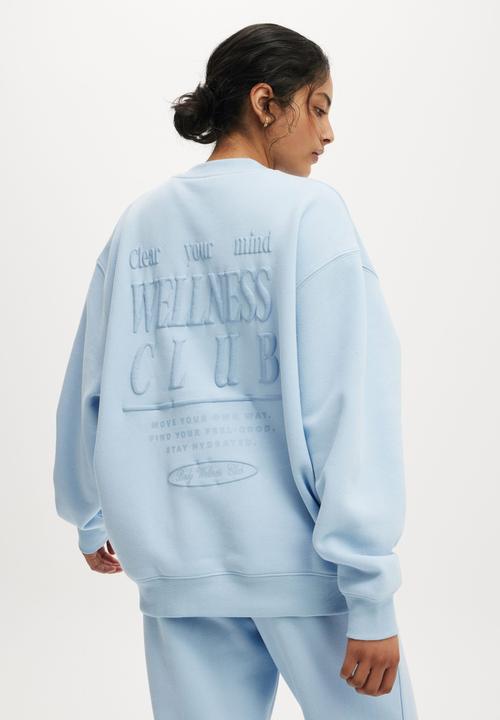 Cotton On - Plush Graphic Crew Sweatshirt - Angel Falls/Wellness