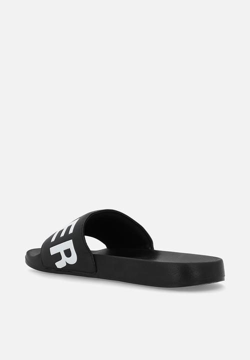 Superdry. - Core graphic pool slide - black/optic