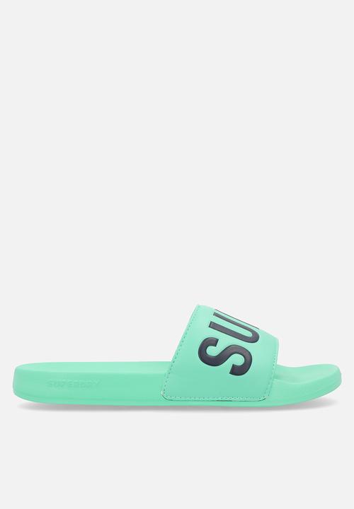 Superdry. - Core graphic pool slide - spring bud green
