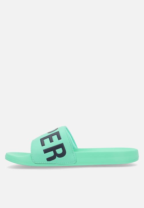 Superdry. - Core graphic pool slide - spring bud green