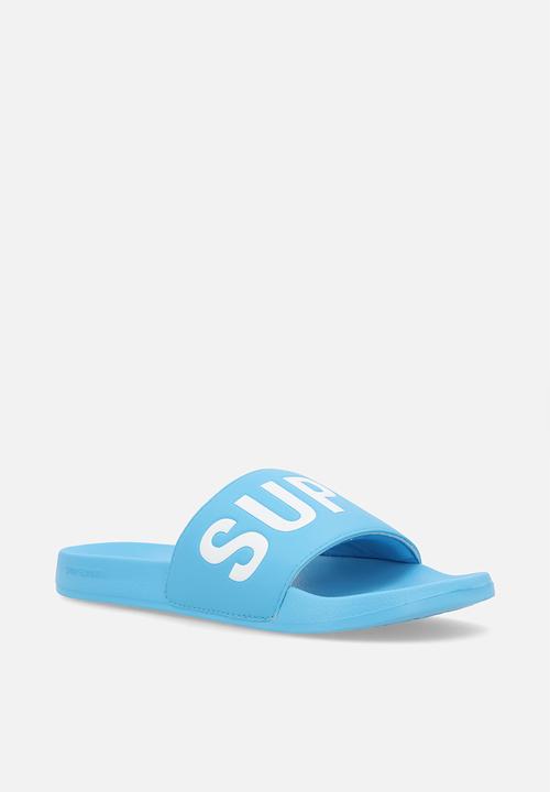 Superdry. - Core graphic pool slide - blue