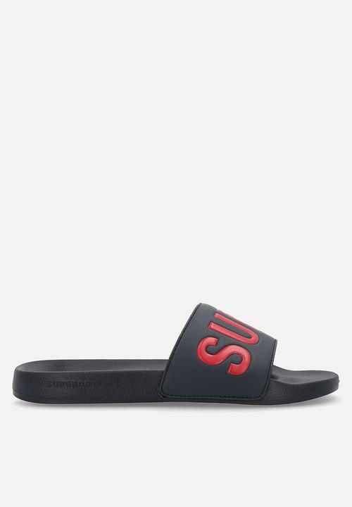 Superdry. - Core graphic pool slide - nautical navy