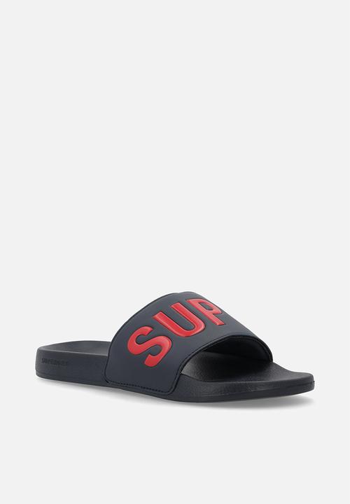 Superdry. - Core graphic pool slide - nautical navy