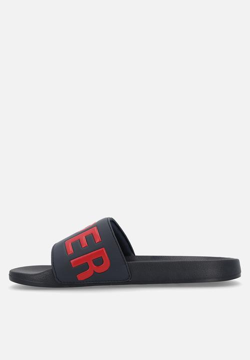 Superdry. - Core graphic pool slide - nautical navy