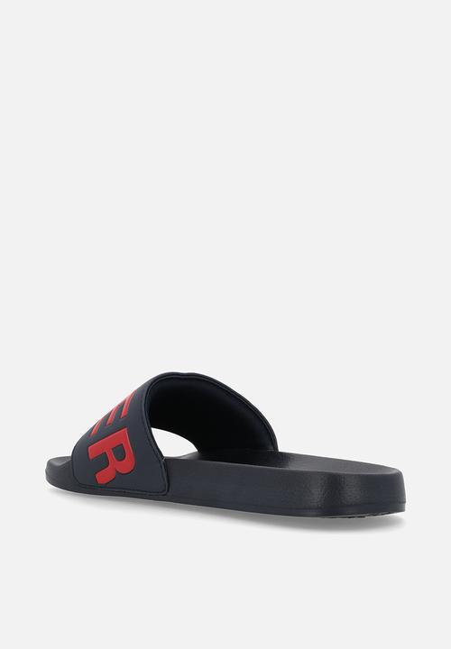 Superdry. - Core graphic pool slide - nautical navy