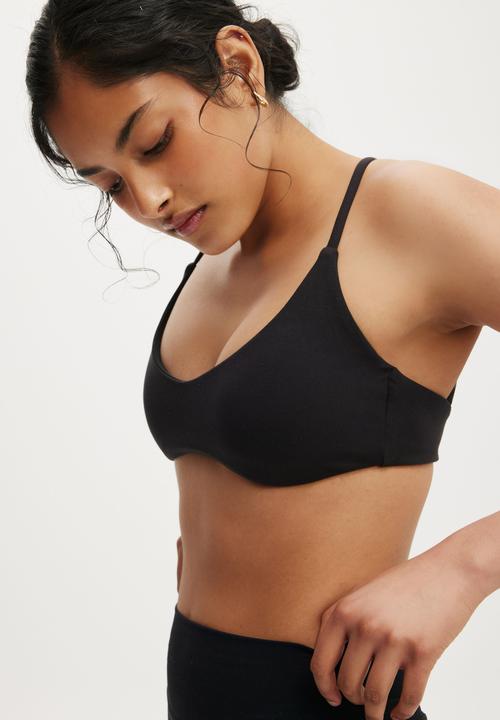 Cotton On - Ultra Soft Minimal Strappy Crop - Black