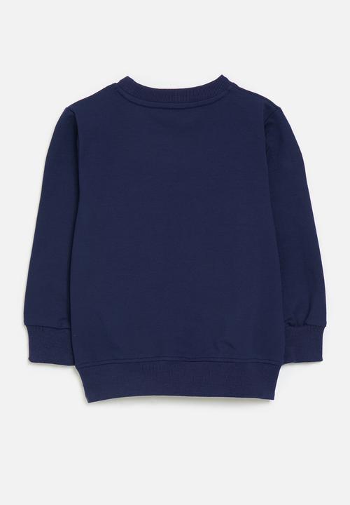 Pop Candy - Towelling detail sweat top - navy blue/dinos